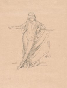 Liten draperad figur, lutande av James Abbott McNeill Whistler