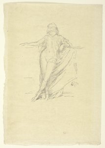 Liten draperad figur, lutande av James Abbott McNeill Whistler