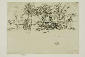 Little Terrace, Luxemburgs trädgård av James Abbott McNeill Whistler