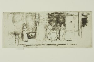 Tidningsbod, Rue de Seine av James Abbott McNeill Whistler