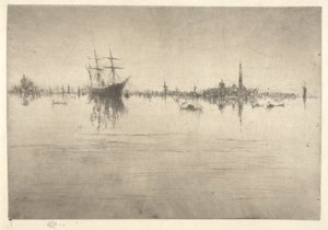 Nocturne, från den första Venedig-uppsättningen (Venedig, en serie med tolv etsningar) av James Abbott McNeill Whistler