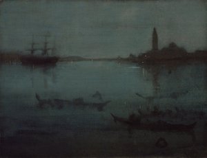 Nocturne i blått och silver: lagunen, Venedig av James McNeill Whistler