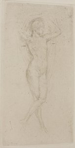 Naken flicka med höjda armar av James Abbott McNeill Whistler