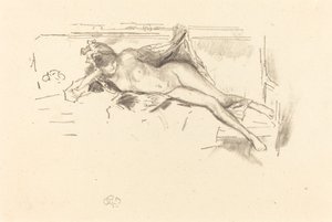 Nakenmodell, liggande av James Abbott McNeill Whistler