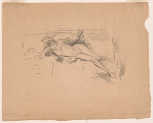 Nakenmodell, liggande av James Abbott McNeill Whistler