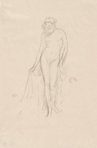 Nakenmodell, stående av James Abbott McNeill Whistler