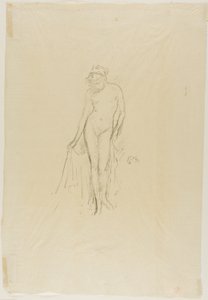 Nakenmodell, stående av James Abbott McNeill Whistler