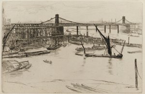 Gamla Hungerford Bridge av James Abbott McNeill Whistler