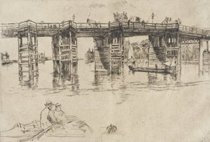 Gamla Putney Bridge av James McNeill Whistler