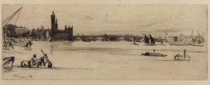 Gamla Westminster Bridge av James Abbott McNeill Whistler