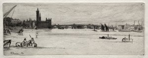 Gamla Westminster Bridge av James McNeill Whistler