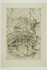 Piovan Bridge av James Abbott McNeill Whistler