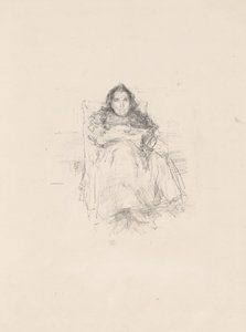 Porträttstudie: Mrs. Philip, nr 3 (recto) Porträttstudie: Geneviève Mallarmé (verso) av James Abbott McNeill Whistler