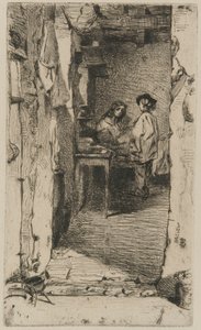 Rag Pickers, Mouffetard District, Paris av James Abbott McNeill Whistler