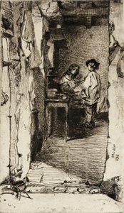 Lumpsamlare, Quartier Mouffetard, Paris av James McNeill Whistler