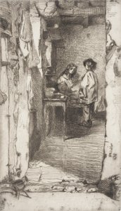 Lumpsamlare, Quartier Mouffetard, Paris av James McNeill Whistler