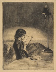 Läsning i lampljus av James McNeill Whistler