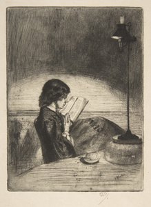 Läsning i lampljus av James McNeill Whistler