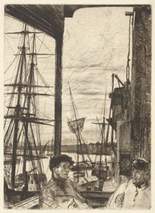 Rotherhithe (Wapping), från Thames Set (En serie sexton etsningar av scener på Themsen och andra ämnen) av James Abbott McNeill Whistler