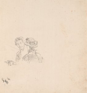 Skiss: Självporträtt med Miss R. Birnie Philip av James McNeill Whistler