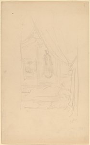 Skiss av Mrs. Godwins porträtt när den hängdes på Society of British Artists av James Abbott McNeill Whistler