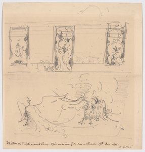 Skiss av påfågelrummet av James McNeill Whistler