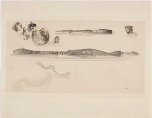 Skisser på kustmätningsplattan av James Abbott McNeill Whistler