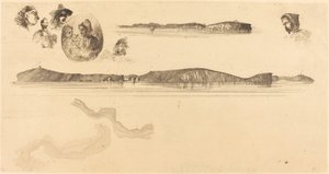 Skisser på kustmätningsplattan av James Abbott McNeill Whistler