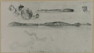 Skisser på kustmätningsplattan av James Abbott McNeill Whistler