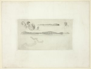 Skisser på kustmätningsplattan av James Abbott McNeill Whistler