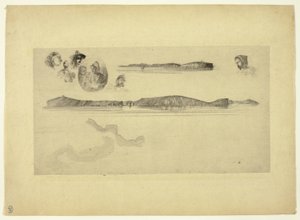 Skisser på kustmätningsplattan av James Abbott McNeill Whistler