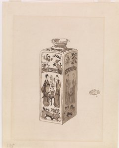 Fyrkantig behållare med lång hals av James Abbott McNeill Whistler