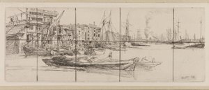 Thames Warehouses av James Abbott McNeill Whistler