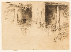 Kyrkan - Bryssel (tillbedjan) av James Abbott McNeill Whistler