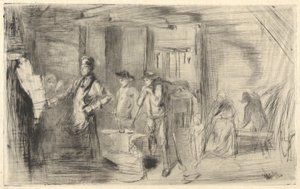 The Forge, from the Thames Set (En serie sexton etsningar av scener på Themsen och andra ämnen) av James Abbott McNeill Whistler