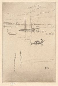 Den lilla lagunen, från den första Venedig-uppsättningen (Venedig, en serie med tolv etsningar) av James Abbott McNeill Whistler