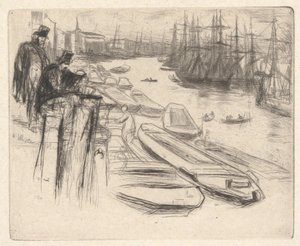 ”Den lilla dammen”, ur serien ”Thames Set” (En serie med sexton etsningar av motiv från Themsen och andra ämnen) av James McNeill Whistler