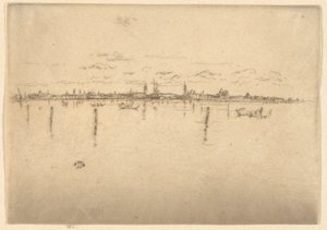 The Little Venice, från den första Venedig-uppsättningen (Venice, A Series of Tolv Etchings) av James Abbott McNeill Whistler