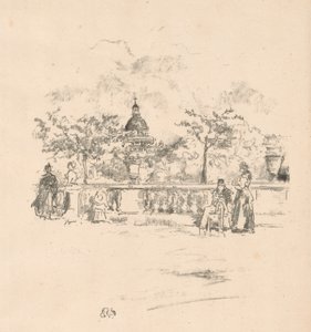 Pantheon, från terrassen i Luxembourgträdgården av James Abbott McNeill Whistler