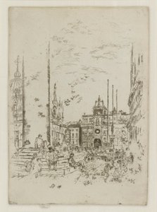 Piazzetta, från den första Venedig-uppsättningen (Venedig, en serie med tolv etsningar) av James Abbott McNeill Whistler