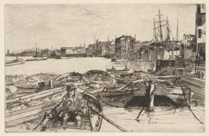 The Pool, from the Thames Set (En serie sexton etsningar av scener på Themsen och andra ämnen) av James Abbott McNeill Whistler