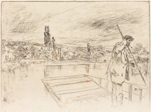 Flatbottnad båt av James McNeill Whistler