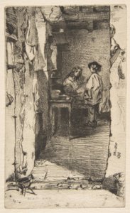 Lumpsamlerskorna (lumpsamlare, Quartier Mouffetard, Paris) av James McNeill Whistler
