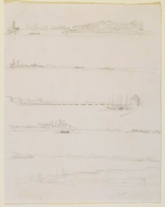 Rhen, nära Worms och Oppenheim av James Abbott McNeill Whistler