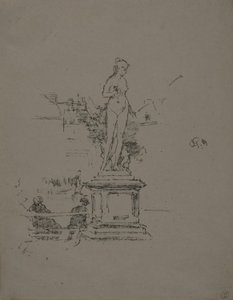 Statyn, Luxembourgträdgården av James Abbott McNeill Whistler