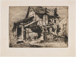 Den osäkra hyresgården. En av de tolv etsningarna från naturen (The French Set) av James Abbott McNeill Whistler