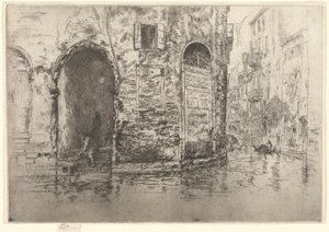 Två dörröppningar, från den första Venedig-uppsättningen (Venedig, en serie med tolv etsningar) av James Abbott McNeill Whistler
