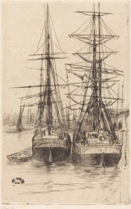 Två fartyg av James McNeill Whistler