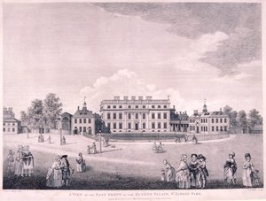 Östra framsidan av Buckingham House, Westminster, London, 1796