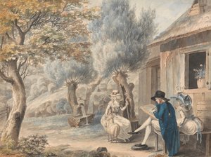 The Artist Sketching Mlle. de St. Legier som herdinna av James Moore